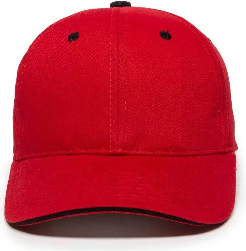 OC Sports GL 845 Contrasting Sandwich Button and Eyelet Cap Red Black Red Black / 6 7/8’’ 7 1/2’’