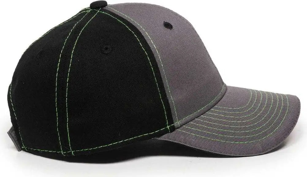 OC Sports GWT-101 Adjustable Cap - Charcoal Black - Dark Gray Black / 6 7/8’’ - 7 1/2’’