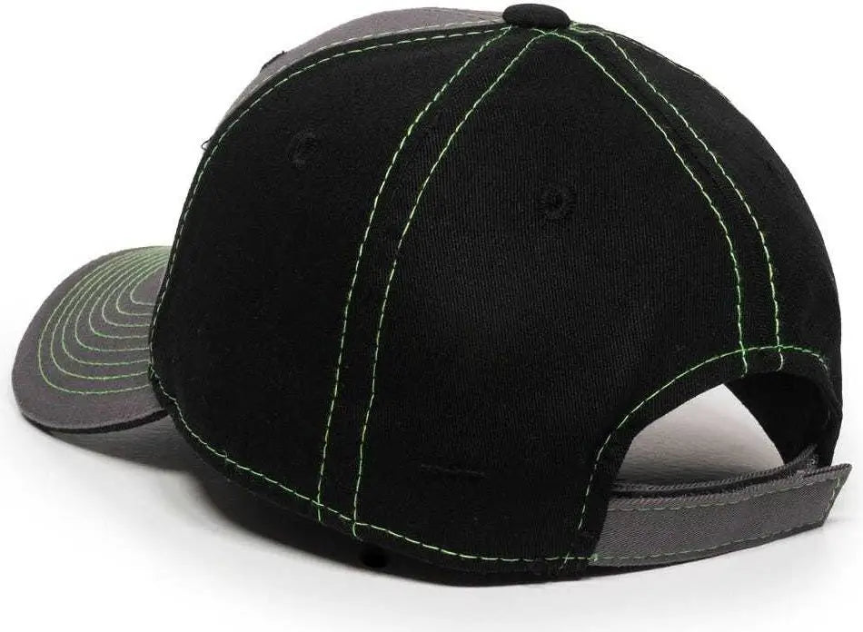 OC Sports GWT-101 Adjustable Cap - Charcoal Black - Dark Gray Black / 6 7/8’’ - 7 1/2’’