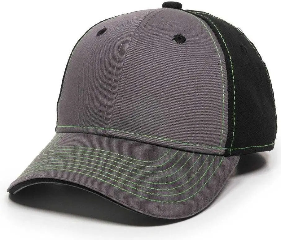 OC Sports GWT-101 Adjustable Cap - Charcoal Black - Dark Gray Black / 6 7/8’’ - 7 1/2’’
