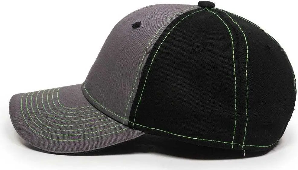 OC Sports GWT-101 Adjustable Cap - Charcoal Black - Dark Gray Black / 6 7/8’’ - 7 1/2’’