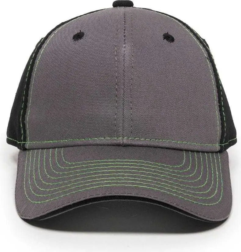 OC Sports GWT-101 Adjustable Cap - Charcoal Black - Dark Gray Black / 6 7/8’’ - 7 1/2’’