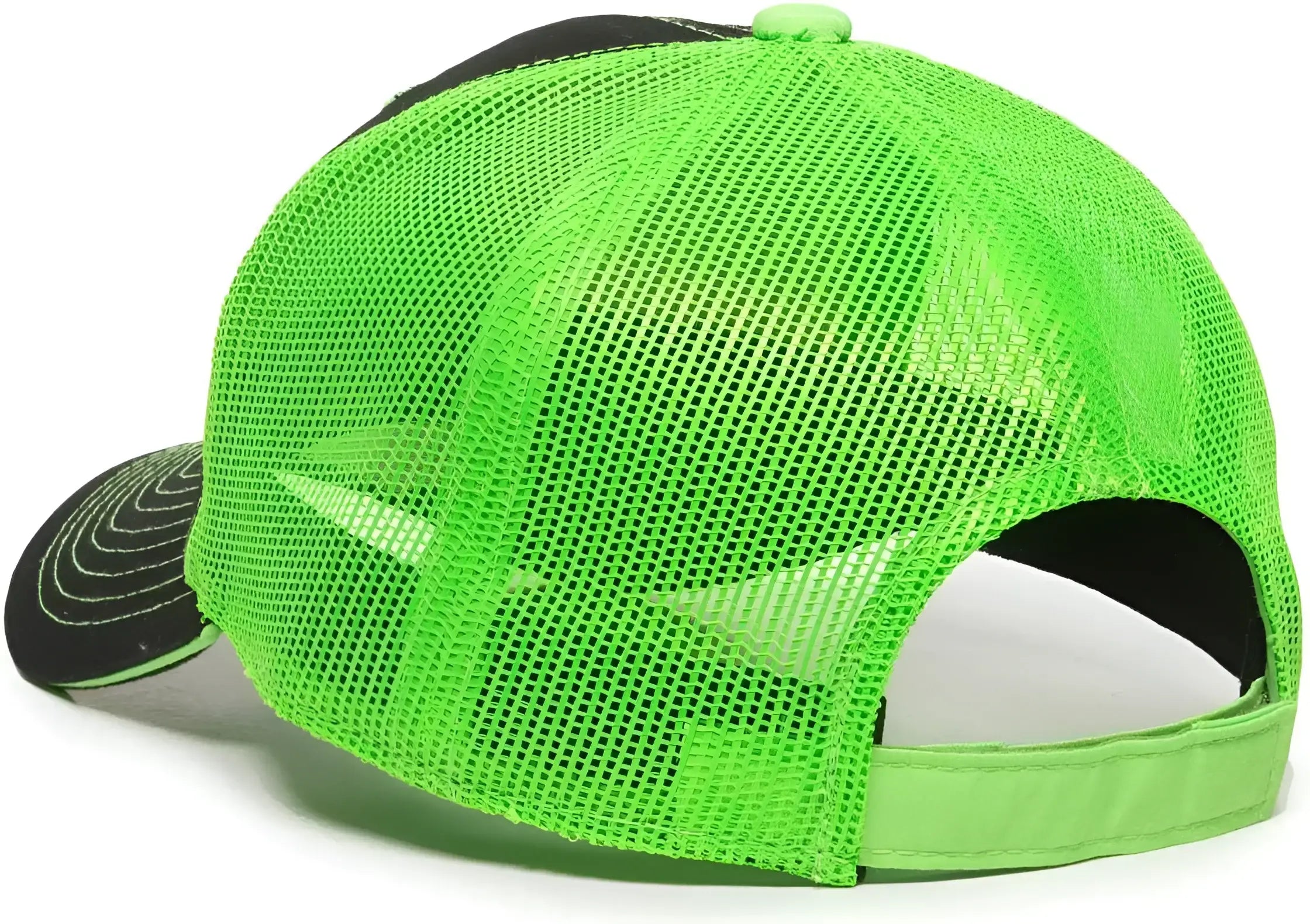 OC Sports GWT-101M Adjustable Mesh Back Cap - Black Neon Green - Black Green / 6 7/8’’ - 7 1/2’’