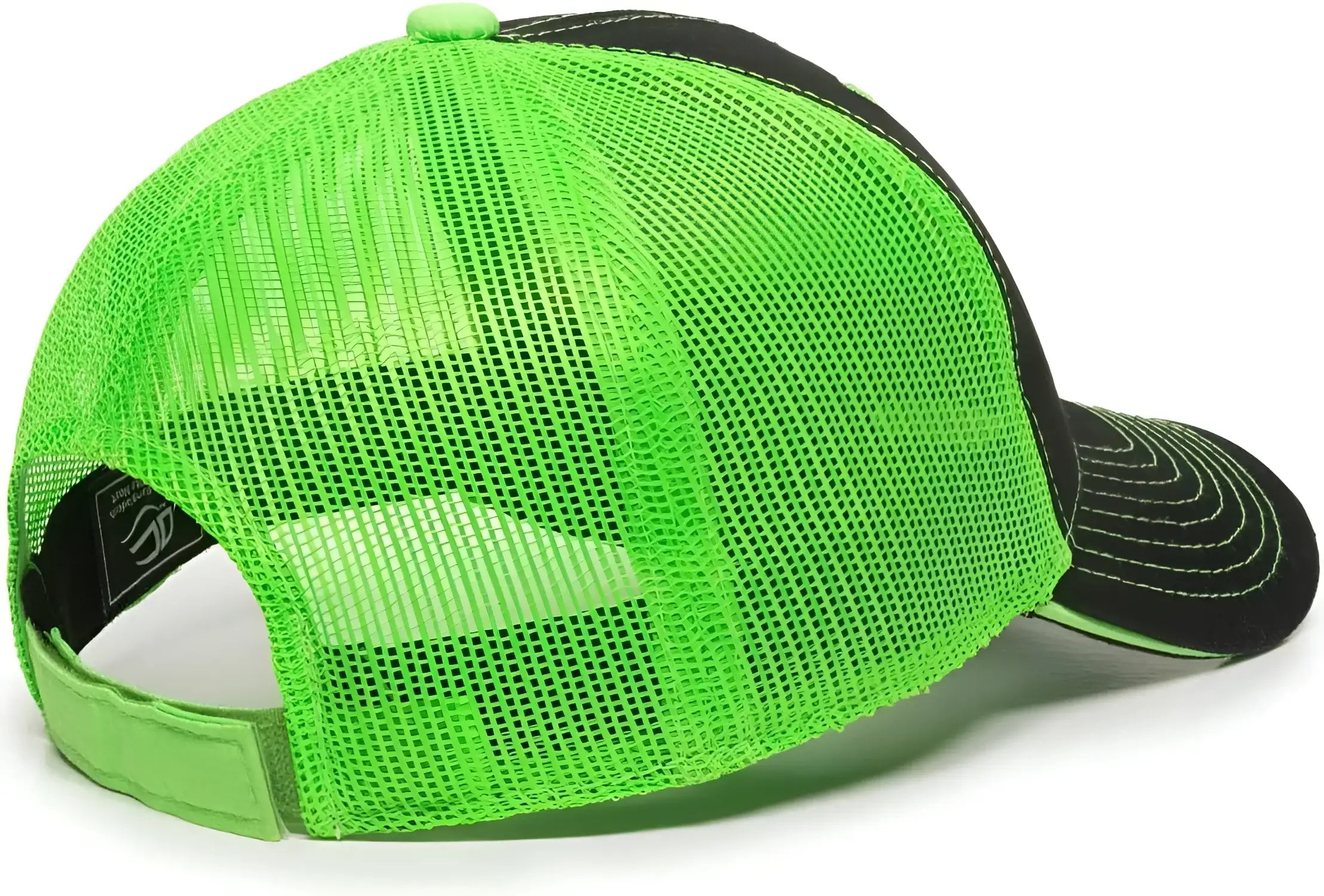 OC Sports GWT-101M Adjustable Mesh Back Cap - Black Neon Green - Black Green / 6 7/8’’ - 7 1/2’’