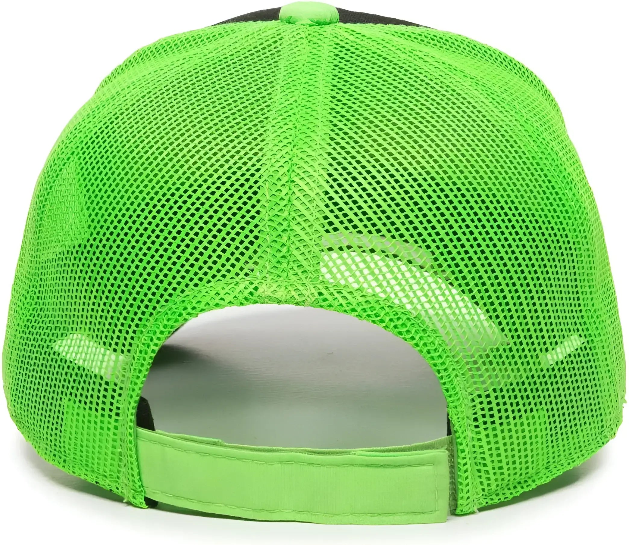 OC Sports GWT-101M Adjustable Mesh Back Cap - Black Neon Green - Black Green / 6 7/8’’ - 7 1/2’’