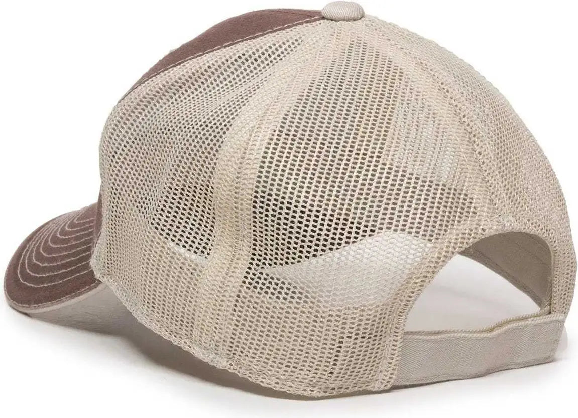 OC Sports GWT-101M Adjustable Mesh Back Cap - Brown Putty - Brown Sand / 6 7/8’’ - 7 1/2’’