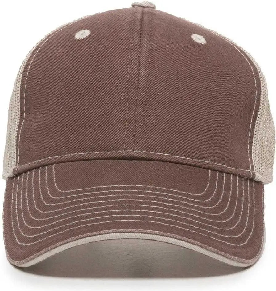 OC Sports GWT-101M Adjustable Mesh Back Cap - Brown Putty - Brown Sand / 6 7/8’’ - 7 1/2’’