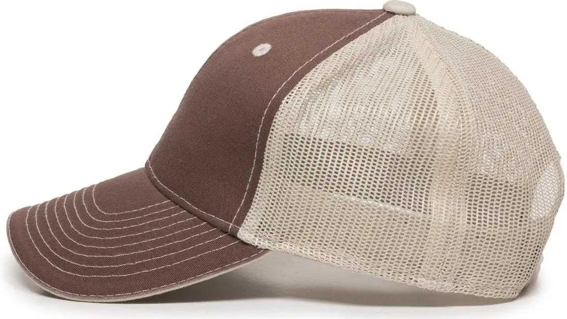 OC Sports GWT-101M Adjustable Mesh Back Cap - Brown Putty - Brown Sand / 6 7/8’’ - 7 1/2’’