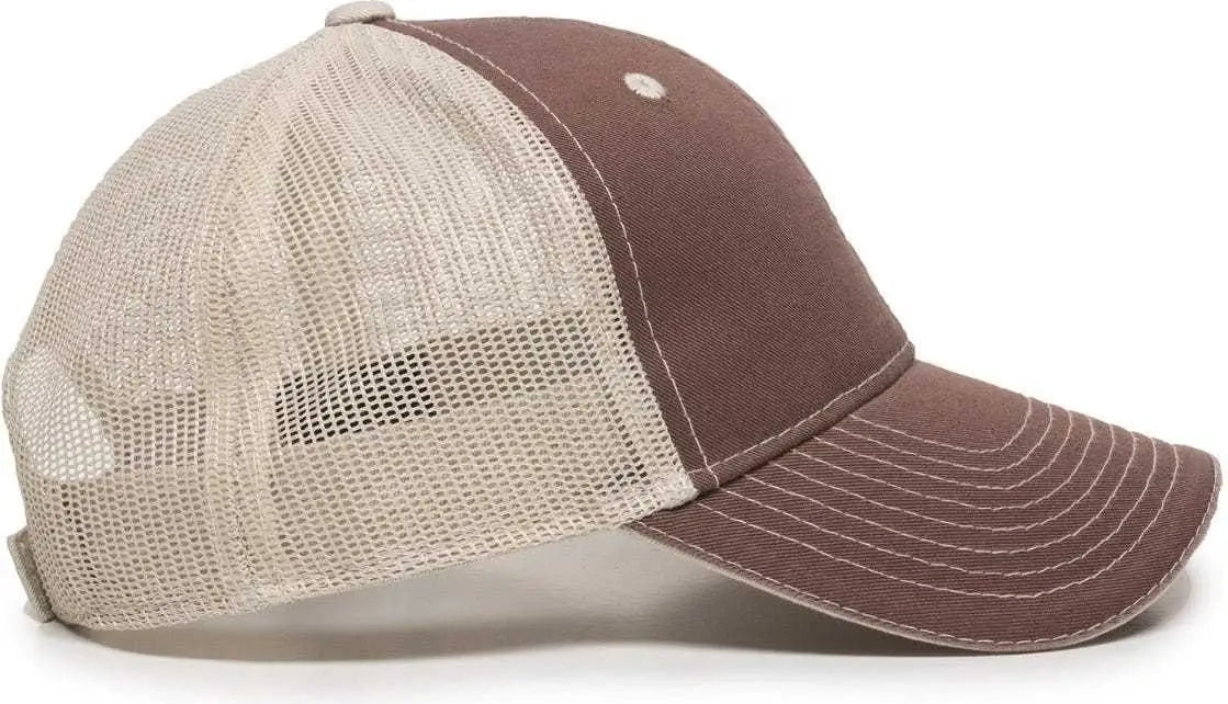 OC Sports GWT-101M Adjustable Mesh Back Cap - Brown Putty - Brown Sand / 6 7/8’’ - 7 1/2’’