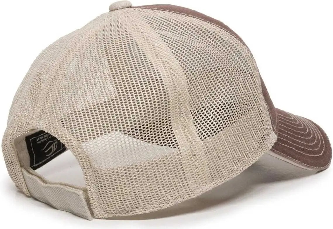 OC Sports GWT-101M Adjustable Mesh Back Cap - Brown Putty - Brown Sand / 6 7/8’’ - 7 1/2’’