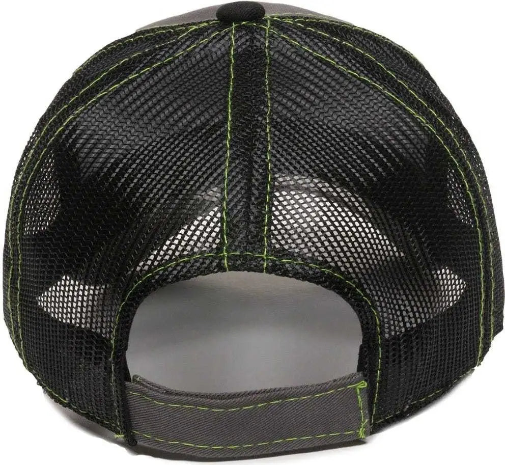 OC Sports GWT-101M Adjustable Mesh Back Cap - Charcoal Black - Dark Gray Black / 6 7/8’’ - 7 1/2’’