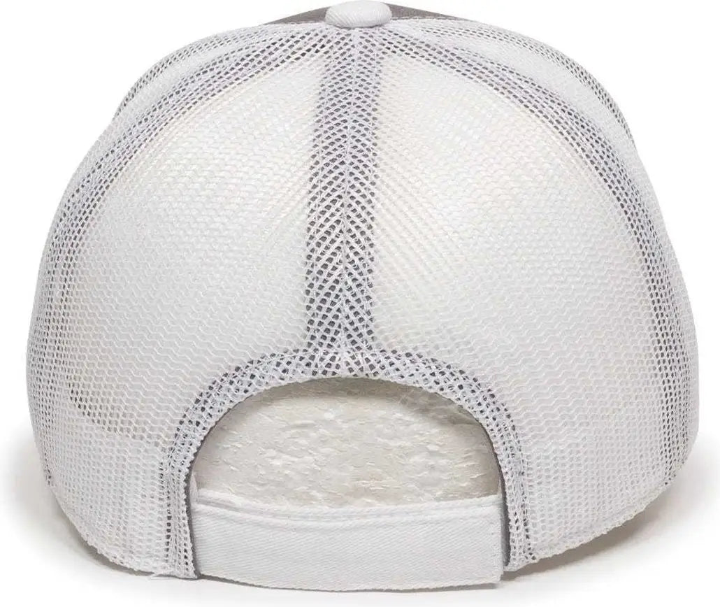 OC Sports GWT-101M Adjustable Mesh Back Cap - Charcoal White - Dark Gray White / 6 7/8’’ - 7 1/2’’