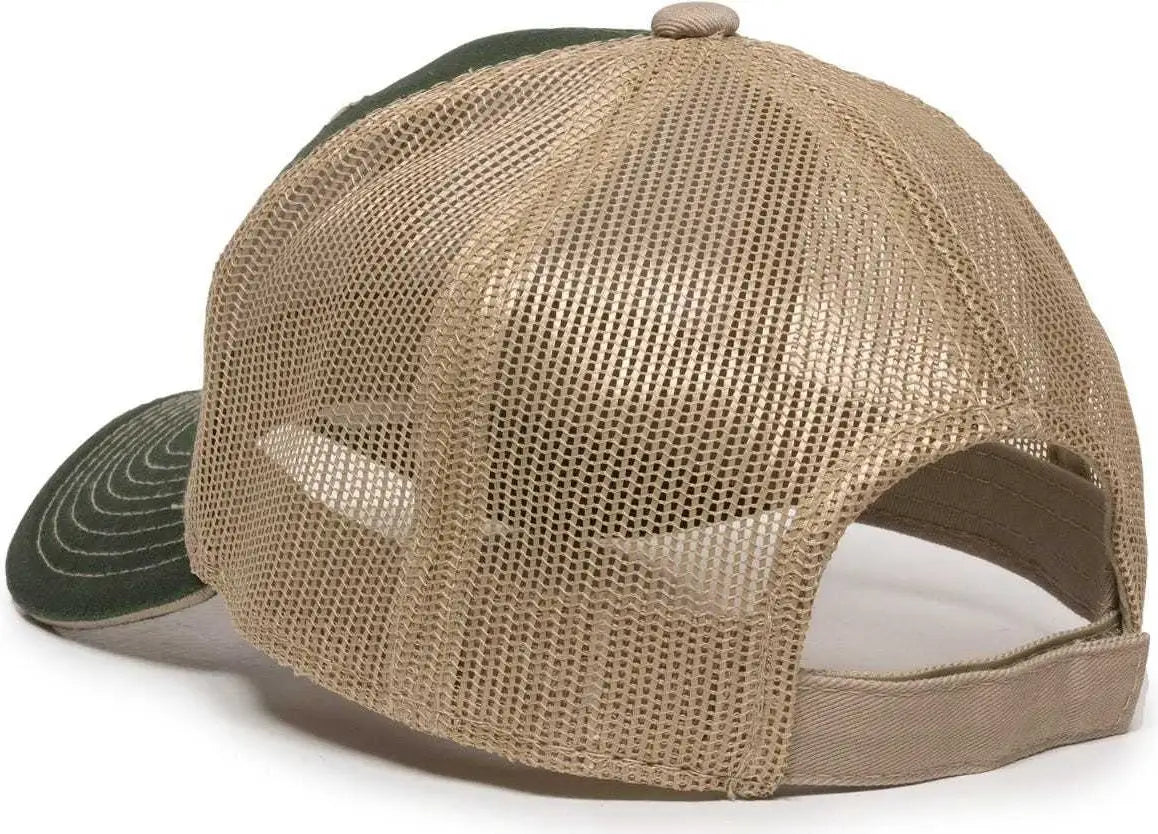 OC Sports GWT-101M Adjustable Mesh Back Cap - Dark Green Khaki - Forest Khaki / 6 7/8’’ - 7 1/2’’