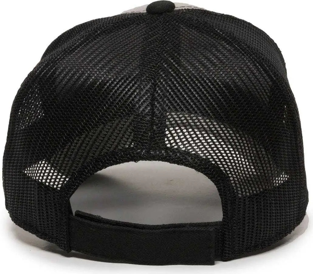 OC Sports GWT-101M Adjustable Mesh Back Cap - Light Grey Black - Light Gray Black / 6 7/8’’ - 7 1/2’’