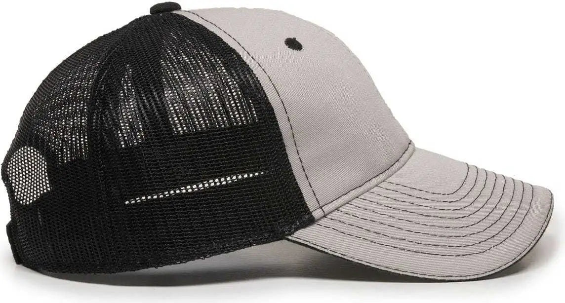 OC Sports GWT-101M Adjustable Mesh Back Cap - Light Grey Black - Light Gray Black / 6 7/8’’ - 7 1/2’’