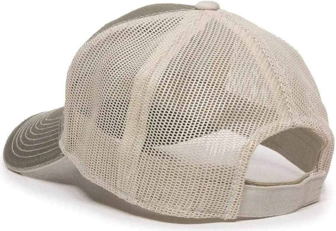 OC Sports GWT-101M Adjustable Mesh Back Cap - Olive Putty - Olive Sand / 6 7/8’’ - 7 1/2’’