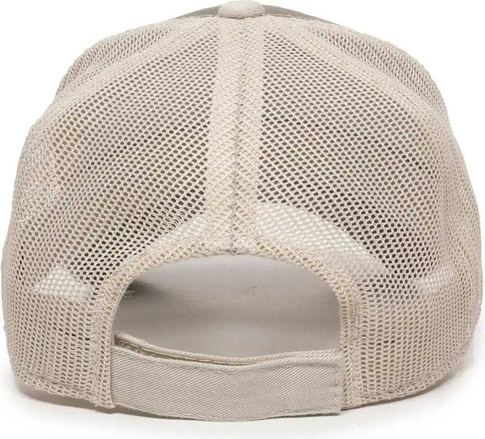 OC Sports GWT-101M Adjustable Mesh Back Cap - Olive Putty - Olive Sand / 6 7/8’’ - 7 1/2’’