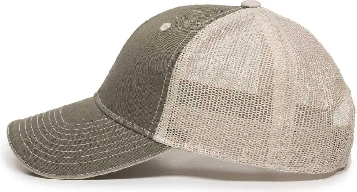 OC Sports GWT-101M Adjustable Mesh Back Cap - Olive Putty - Olive Sand / 6 7/8’’ - 7 1/2’’