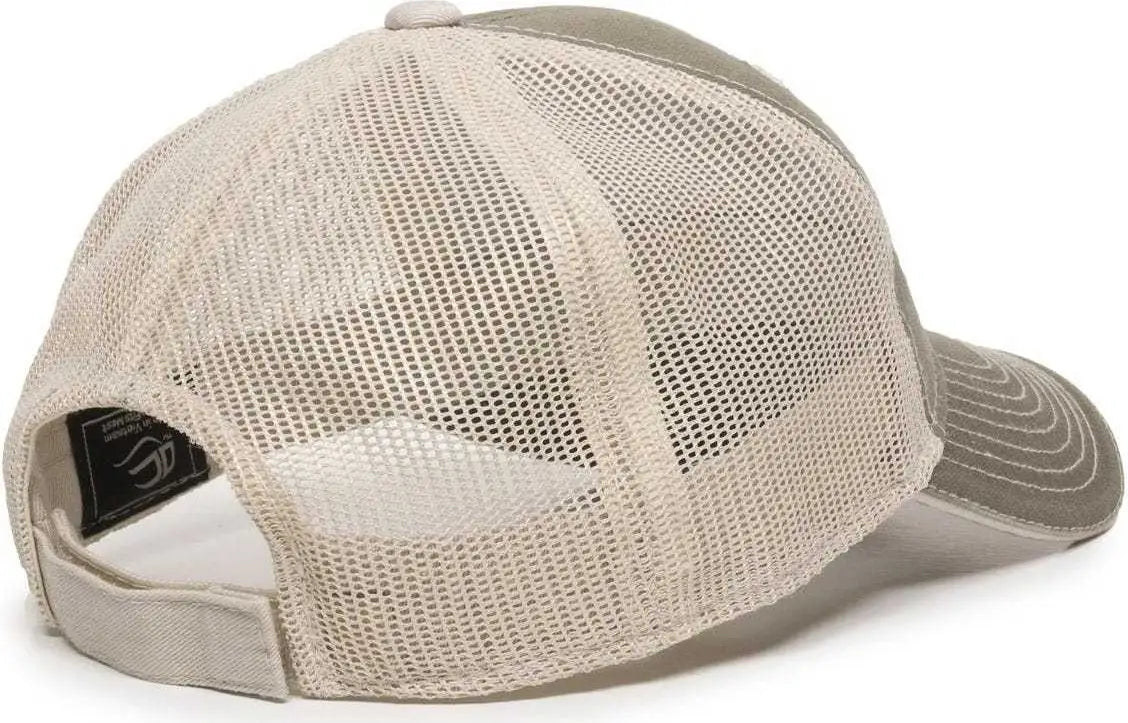 OC Sports GWT-101M Adjustable Mesh Back Cap - Olive Putty - Olive Sand / 6 7/8’’ - 7 1/2’’