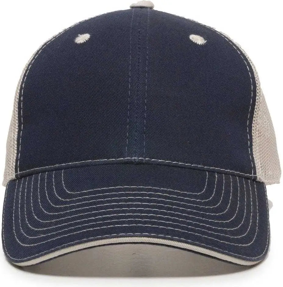 OC Sports GWT-101M Adjustable Mesh Back Cap - True Navy Putty - Navy Sand / 6 7/8’’ - 7 1/2’’