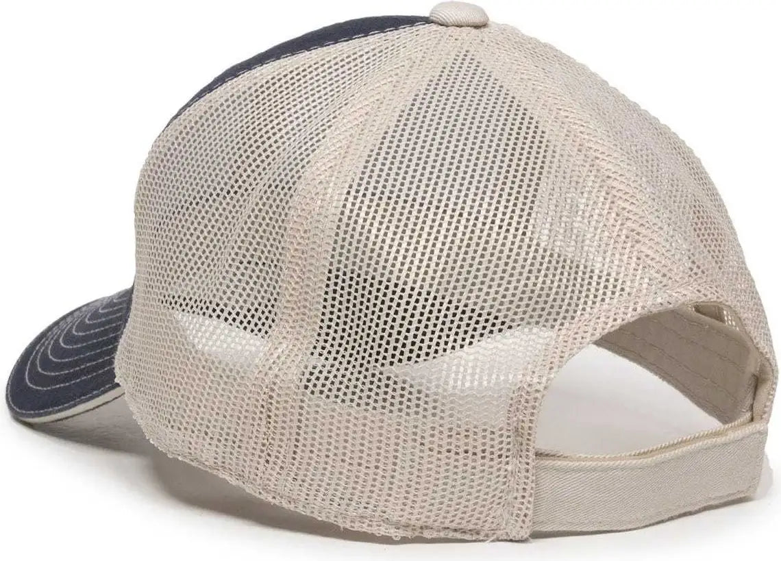 OC Sports GWT-101M Adjustable Mesh Back Cap - True Navy Putty - Navy Sand / 6 7/8’’ - 7 1/2’’