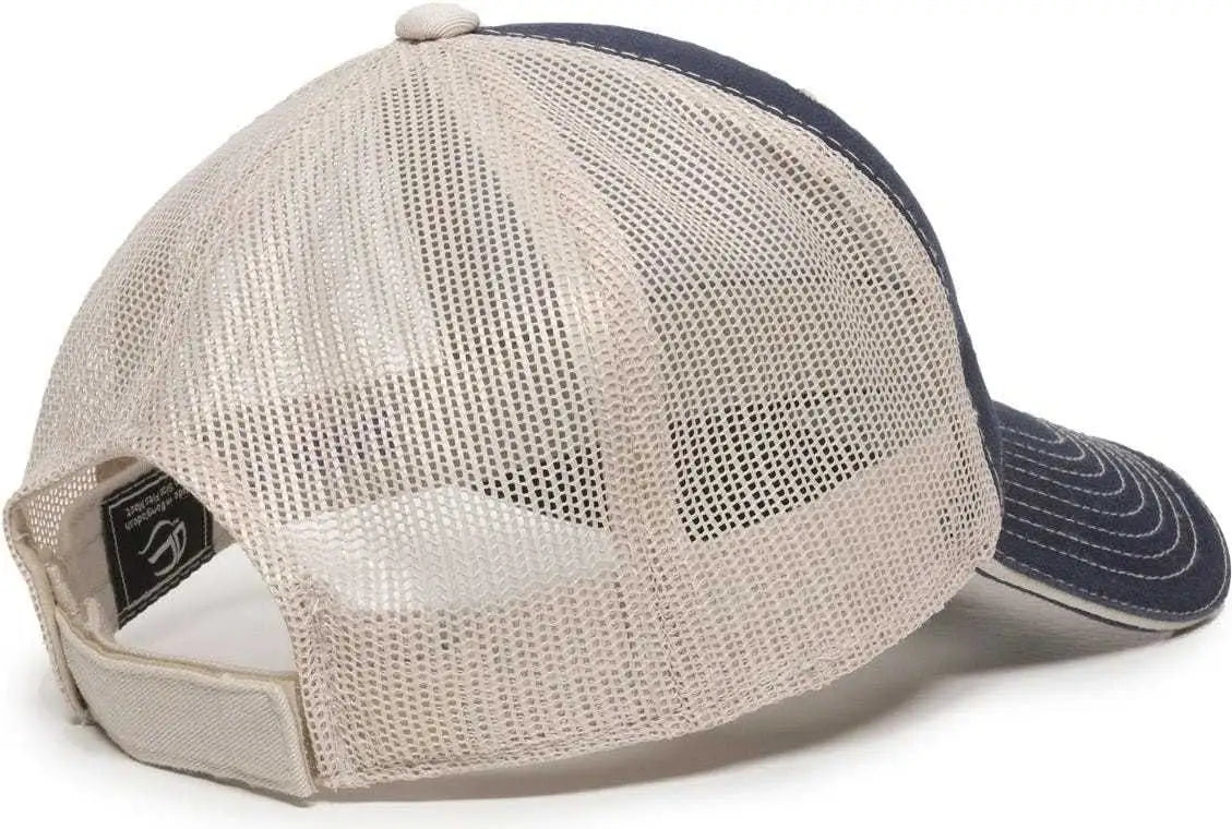 OC Sports GWT-101M Adjustable Mesh Back Cap - True Navy Putty - Navy Sand / 6 7/8’’ - 7 1/2’’