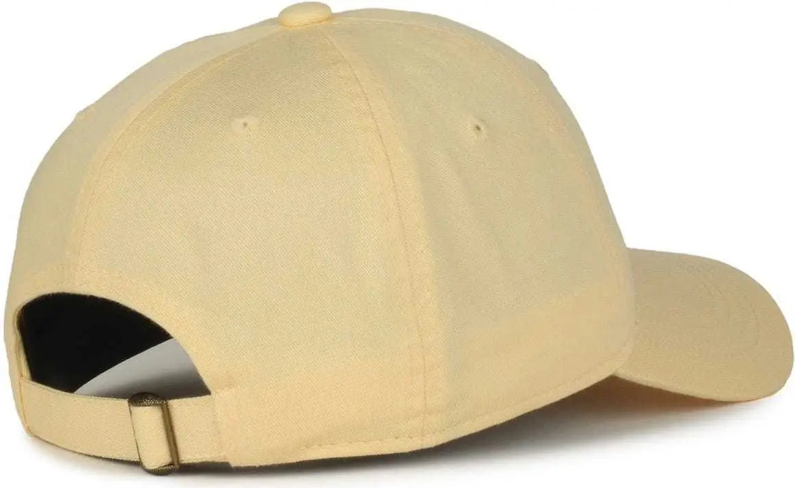 OC Sports GWT-111 Adjustable Strap Garment Wash Cotton Cap - Butter - Sand / 6 7/8’’ - 7 1/2’’
