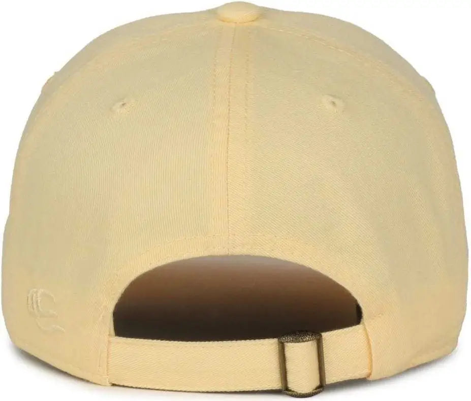 OC Sports GWT-111 Adjustable Strap Garment Wash Cotton Cap - Butter - Sand / 6 7/8’’ - 7 1/2’’