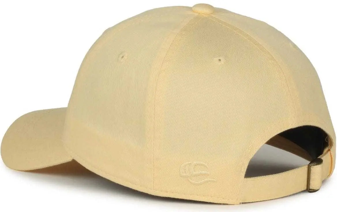 OC Sports GWT-111 Adjustable Strap Garment Wash Cotton Cap - Butter - Sand / 6 7/8’’ - 7 1/2’’