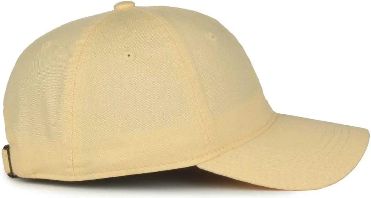 OC Sports GWT-111 Adjustable Strap Garment Wash Cotton Cap - Butter - Sand / 6 7/8’’ - 7 1/2’’