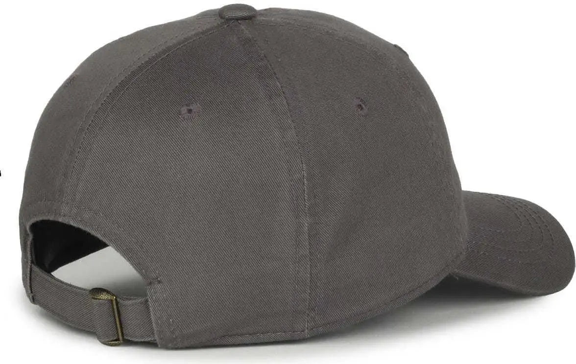 OC Sports GWT-111 Adjustable Strap Garment Wash Cotton Cap - Charcoal