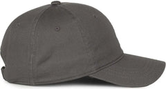 OC Sports GWT-111 Adjustable Strap Garment Wash Cotton Cap - Charcoal