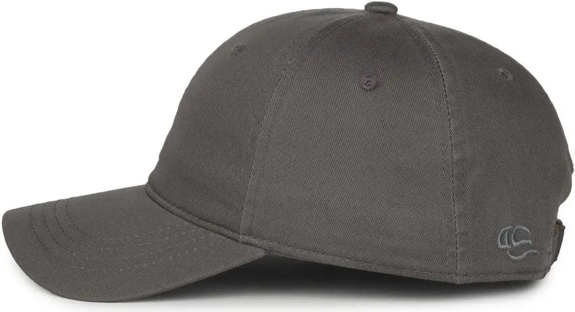 OC Sports GWT-111 Adjustable Strap Garment Wash Cotton Cap - Charcoal