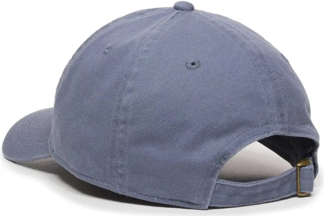 OC Sports GWT-111 Adjustable Strap Garment Wash Cotton Cap - Col Blue - Columbia Blue / 6 7/8’’ - 7 1/2’’