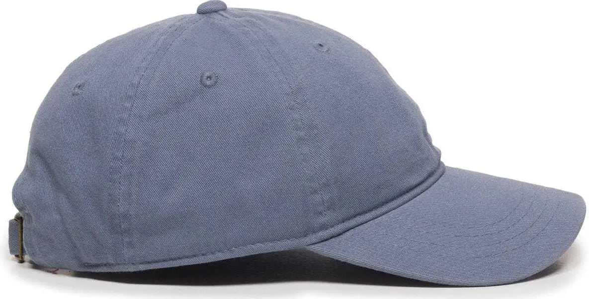 OC Sports GWT-111 Adjustable Strap Garment Wash Cotton Cap - Col Blue - Columbia Blue / 6 7/8’’ - 7 1/2’’