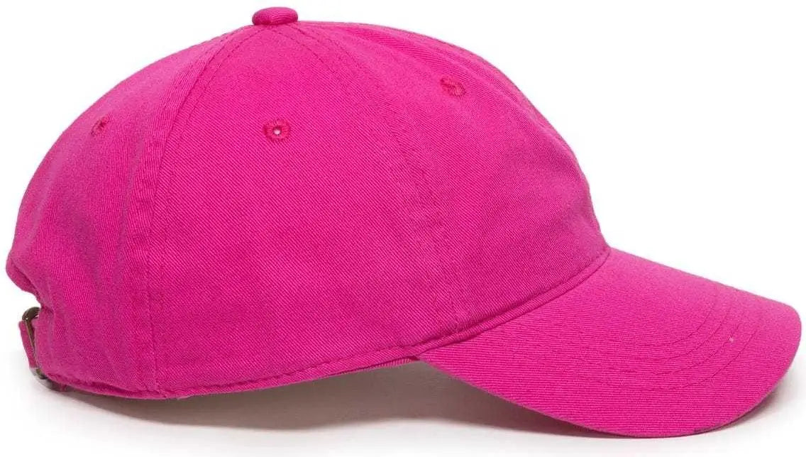 OC Sports GWT-111 Adjustable Strap Garment Wash Cotton Cap - Fuchsia - Fuchsia / 6 7/8’’ - 7 1/2’’