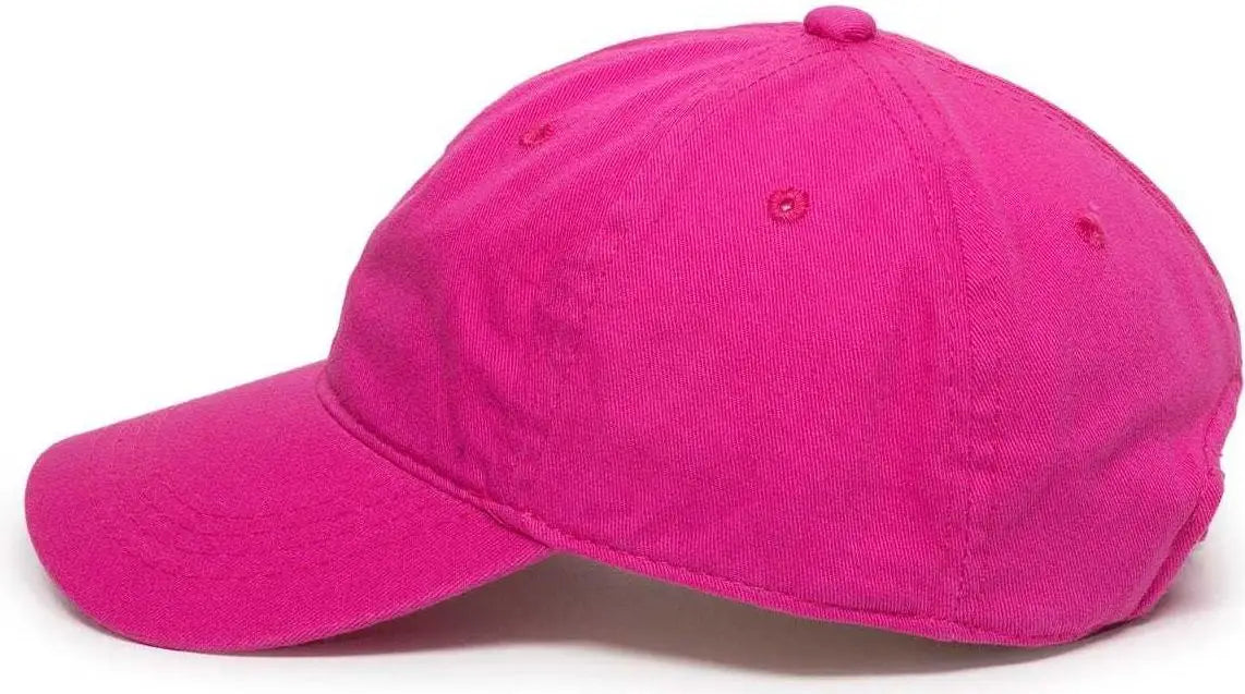 OC Sports GWT-111 Adjustable Strap Garment Wash Cotton Cap - Fuchsia - Fuchsia / 6 7/8’’ - 7 1/2’’