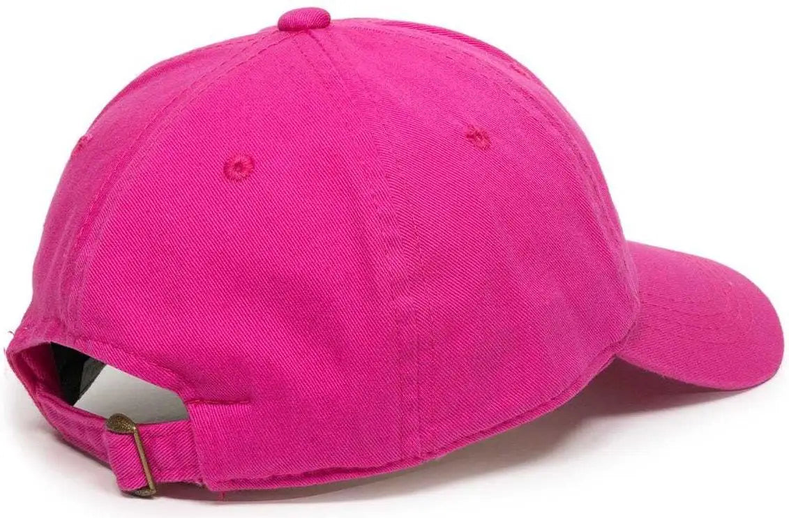 OC Sports GWT-111 Adjustable Strap Garment Wash Cotton Cap - Fuchsia - Fuchsia / 6 7/8’’ - 7 1/2’’