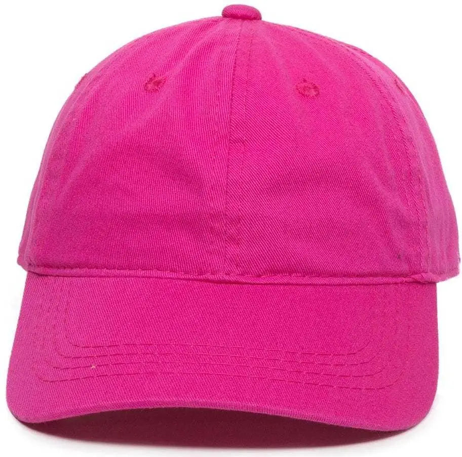OC Sports GWT-111 Adjustable Strap Garment Wash Cotton Cap - Fuchsia - Fuchsia / 6 7/8’’ - 7 1/2’’
