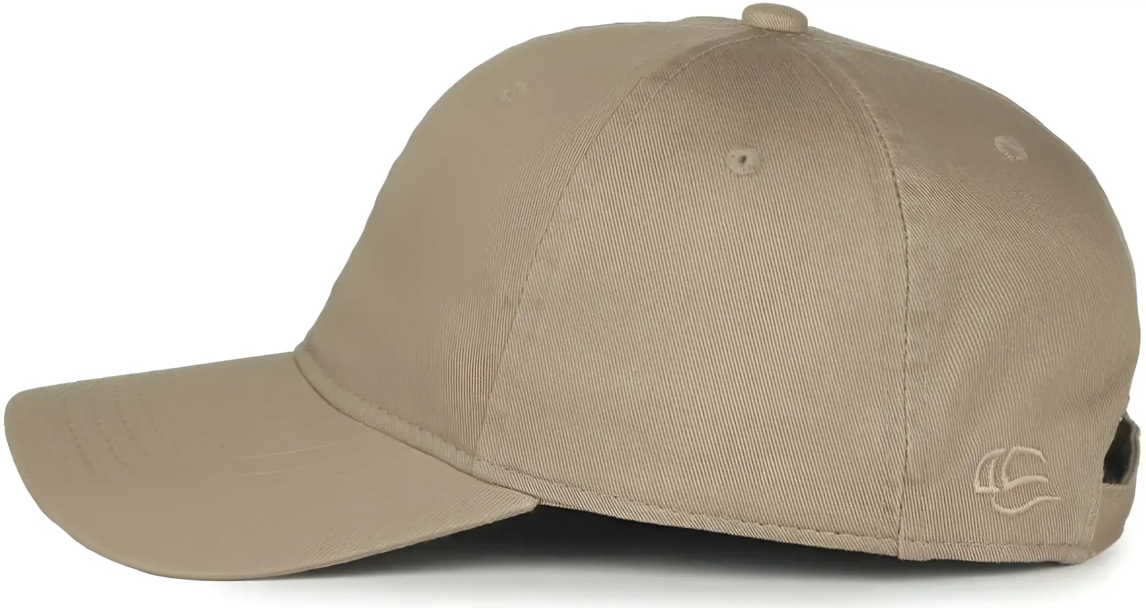 OC Sports GWT-111 Adjustable Strap Garment Wash Cotton Cap - Khaki