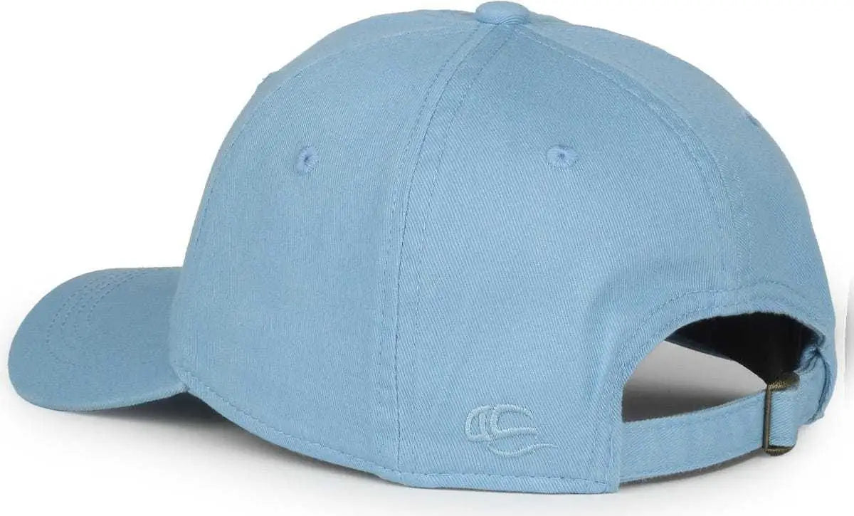 OC Sports GWT-111 Adjustable Strap Garment Wash Cotton Cap - Lt Blue - Columbia Blue / 6 7/8’’ - 7 1/2’’