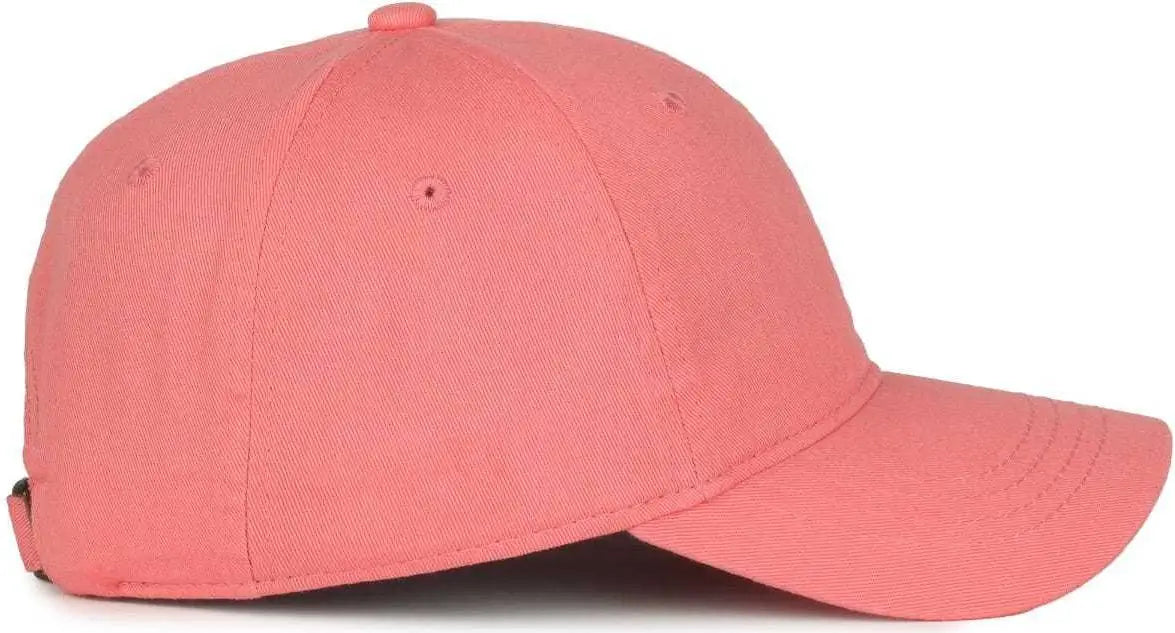 OC Sports GWT-111 Adjustable Strap Garment Wash Cotton Cap - Melon - Pink / 6 7/8’’ - 7 1/2’’
