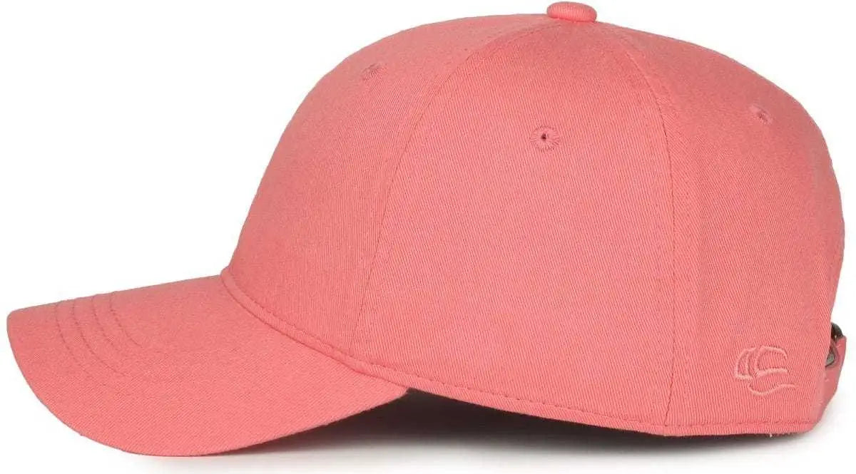 OC Sports GWT-111 Adjustable Strap Garment Wash Cotton Cap - Melon - Pink / 6 7/8’’ - 7 1/2’’