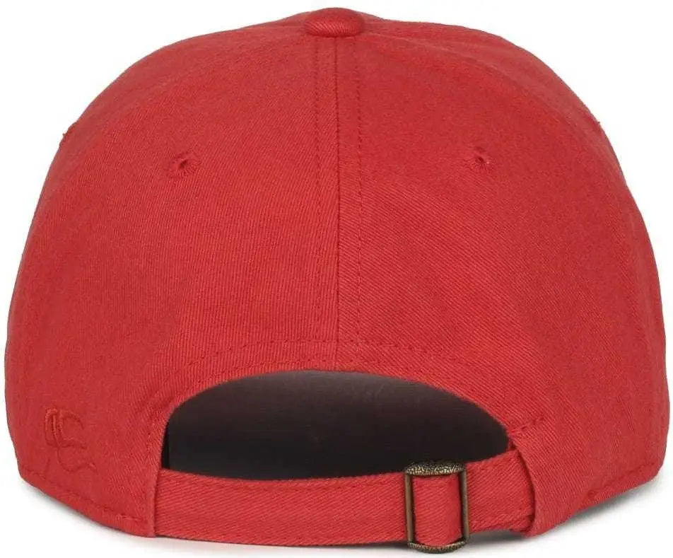 OC Sports GWT-111 Adjustable Strap Garment Wash Cotton Cap - Nantucket - Cardinal / 6 7/8’’ - 7 1/2’’