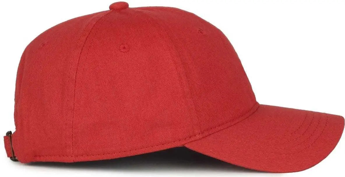 OC Sports GWT-111 Adjustable Strap Garment Wash Cotton Cap - Nantucket - Cardinal / 6 7/8’’ - 7 1/2’’