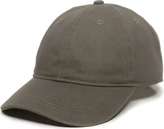 OC Sports GWT-111 Adjustable Strap Garment Wash Cotton Cap - Olive