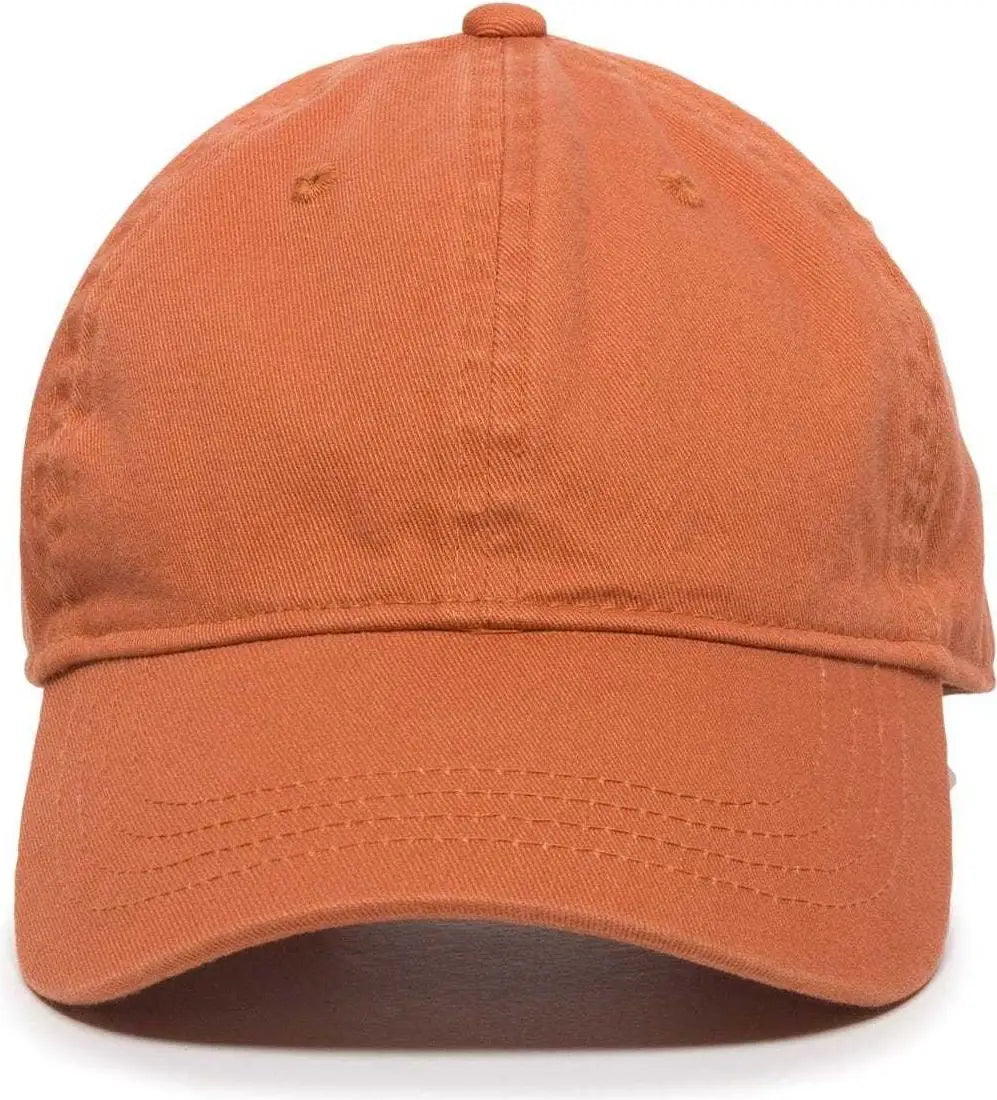 OC Sports GWT-111 Adjustable Strap Garment Wash Cotton Cap - Pumpkin - Burnt Orange / 6 7/8’’ - 7 1/2’’