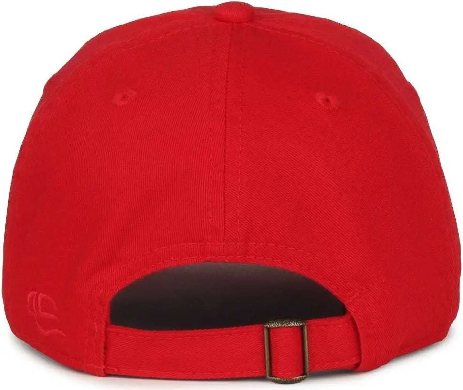 OC Sports GWT-111 Adjustable Strap Garment Wash Cotton Cap - Red