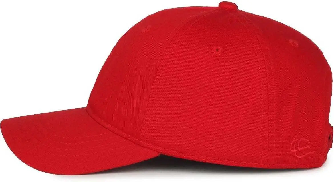 OC Sports GWT-111 Adjustable Strap Garment Wash Cotton Cap - Red