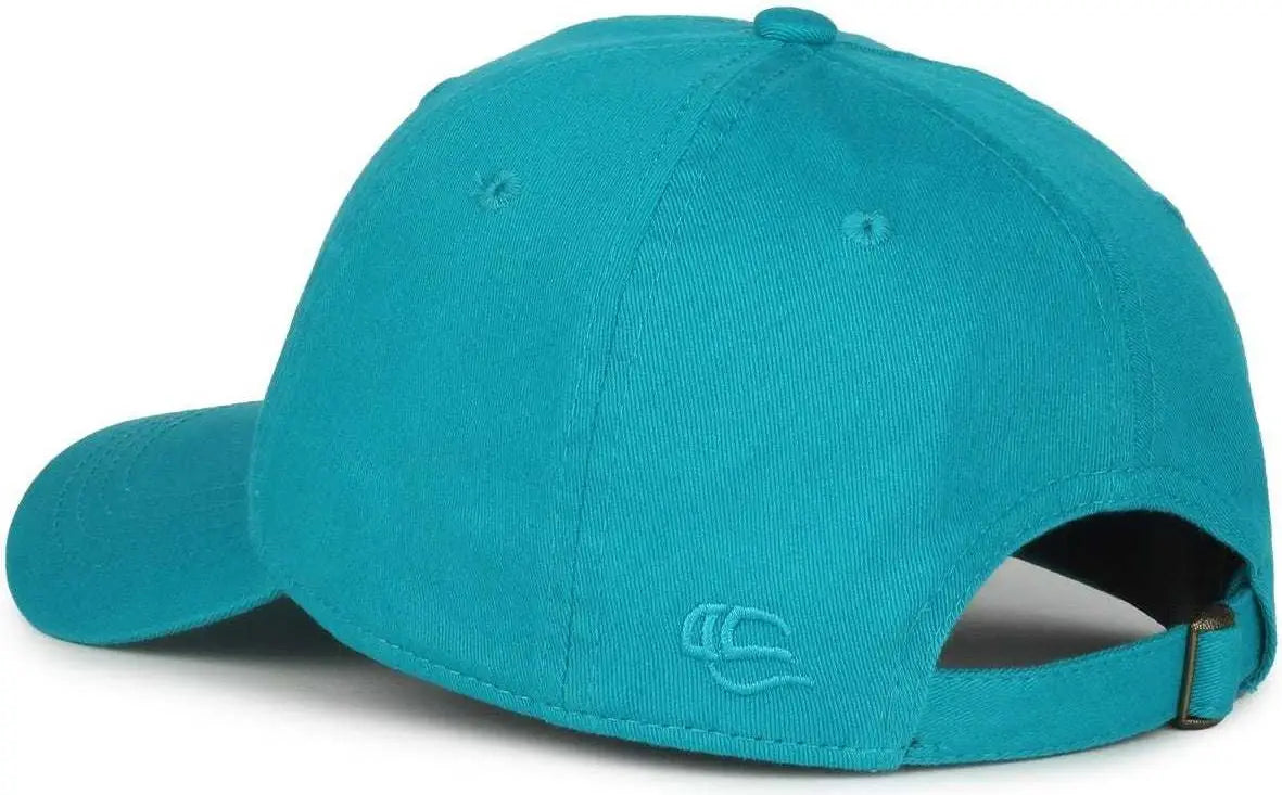 OC Sports GWT-111 Adjustable Strap Garment Wash Cotton Cap - Teal - Teal / 6 7/8’’ - 7 1/2’’